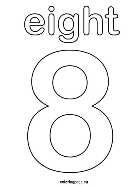 Number 8 Coloring Page Sketch Coloring Page