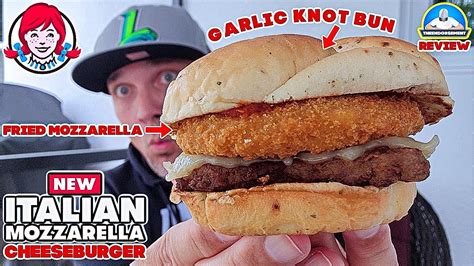 Wendys Italian Mozzarella Cheeseburger Review 👧🧀🍔 Garlic Knot Bun