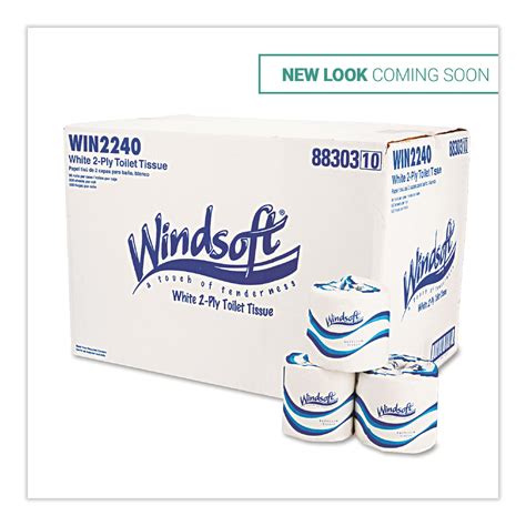 Windsoft Single Roll Premium Toilet Paper 2 Ply White 4 12 X 3 34