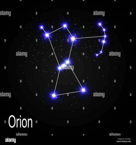 Orion Constellation With Beautiful Bright Stars On The Backgroun Stock