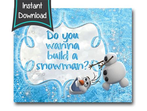 Olaf Sign Do You Wanna Build A Snowman Digital File Etsy