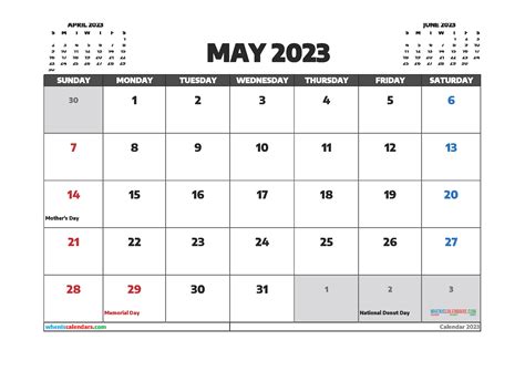 May 2023 Calendar Editable Word