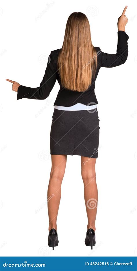 Businesswoman Pushing Fingers In Opposite Stock Photo Image Of