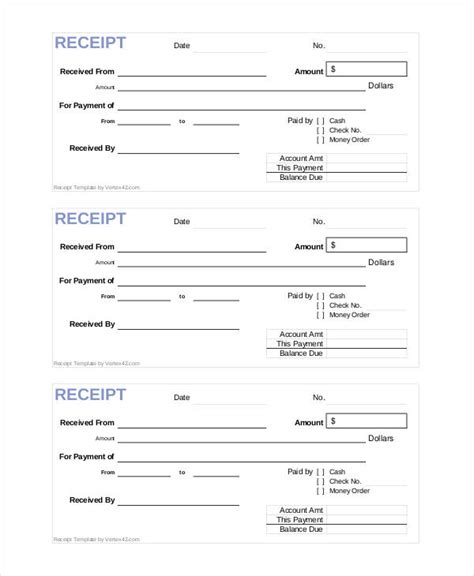 Store Receipt Template 12 Free Printable Excel Word And Pdf Formats