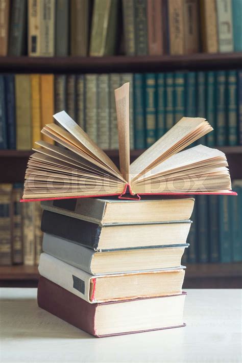 Collection Of Old Books In Library Stock Image Colourbox