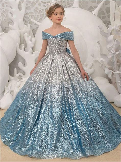 Sequined Cinderella Ball Gown Girls Party Dress Gowns For Girls