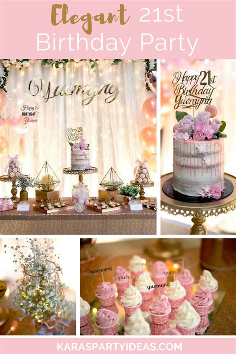 Here are 21 birthday ideas for themes (the very best 21st themes!): Elegant 21st Birthday Party | Kara's Party Ideas ...