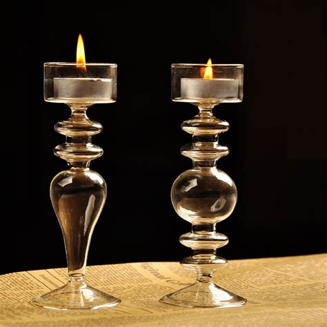 Buy Modern Transparent Glass Candle Holders For Tea