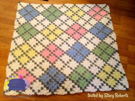 Argyle Baby Afghan 6 Colors C2c Crochet Pattern Written Row By Row