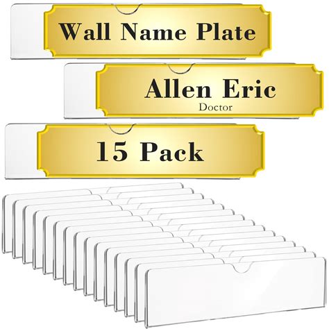 Buy 15 Pack Acrylic Wall Name Plate Holder With Adhesive Tapes Clear