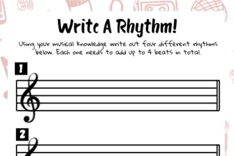 Write A Rhythm Worksheet The Musical Me