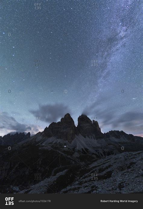 Milky Way Over Tre Cime Di Lavaredo In Summer Sesto Dolomites South