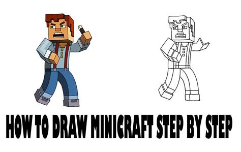 Draw Enderman Draw Minecraft Characters Step By Step Tutorial On How