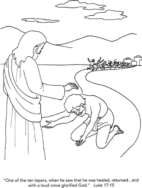 Coloring Page Jesus Heals Ten Lepers