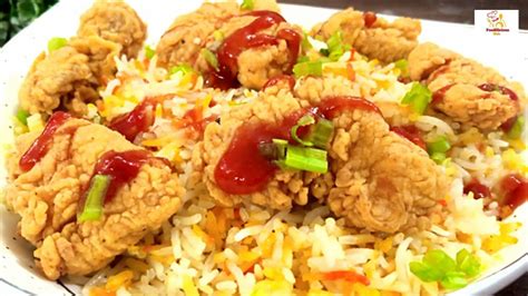 Arabian Rice With Popcorn Chicken Kfc Style By Foodilicious Hub
