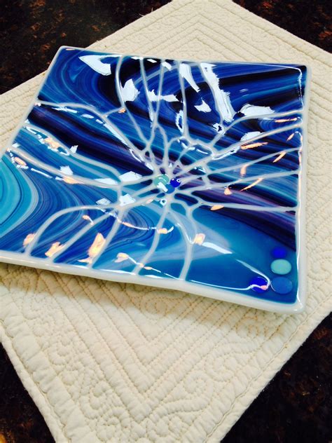 Cracked Plate Fused Glass Fused Glass Art Image Glass Fused Glass