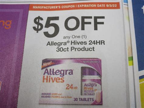 15 coupons 5 1 allegra hives 24hr 30ct 9 3 2022