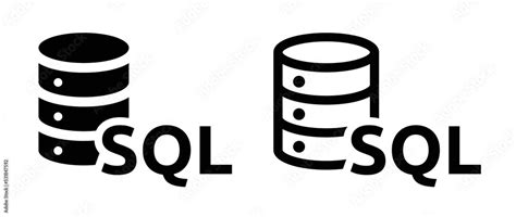 Sql Server Icon Set Database Symbol Isolated On White Background