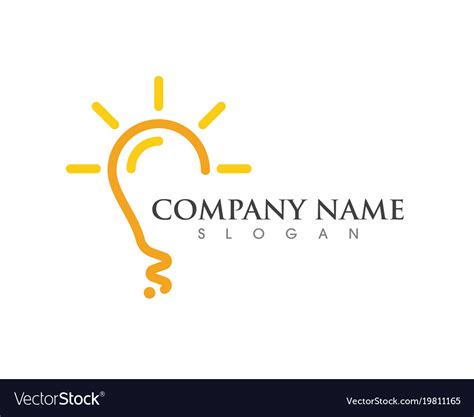 Light Bulb Symbol Logo Template Royalty Free Vector Image
