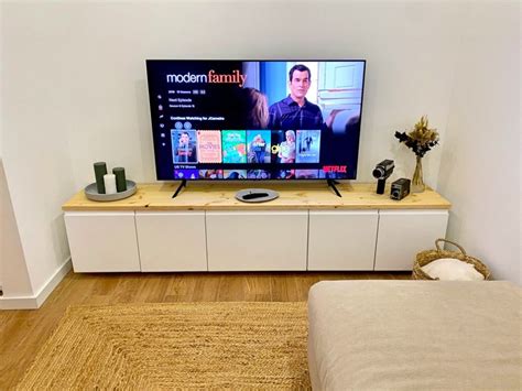 Hack An Ikea Tv Cabinet With Real Wood Top Ikea Hackers In 2021