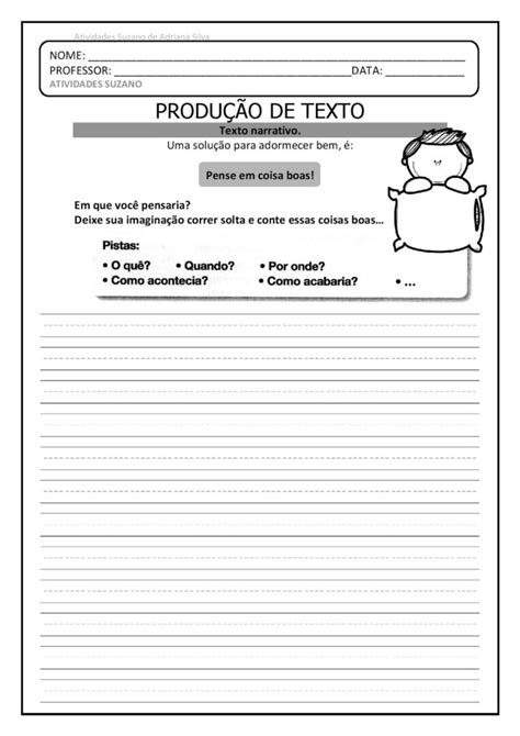 Produção De Texto Em Pdf Texto Narrativo