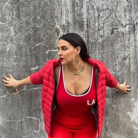 Neha Dhupia In All Red Athleisure Outfit Is Fierce And Sexy Even Hubby Angad Bedi Agrees