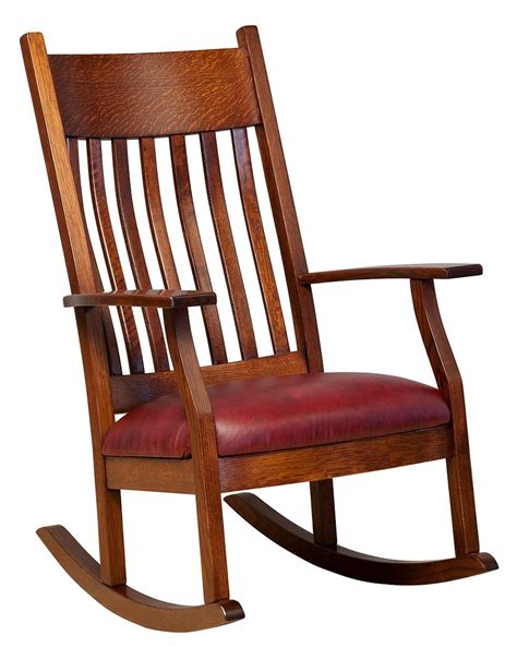 Amish Mission Craftsman Solid Wood Rocking Chair Rocker Bent Slat