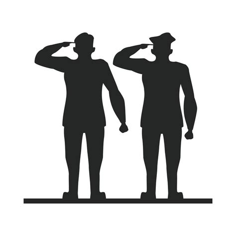 Group Of Soldiers Saluting Silhouette 2002385 Vector Art At Vecteezy