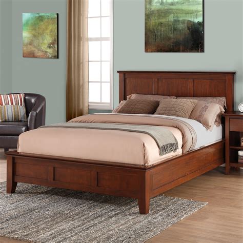 Simpli Home Artisan Bedroom Queen Bed Frame Medium Auburn