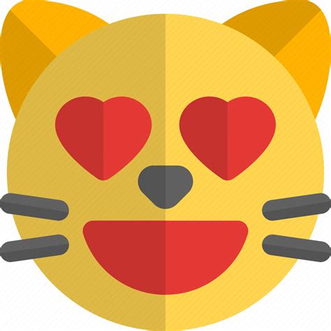 Cat Heart Eyes Emoticons Animal Icon Download On Iconfinder