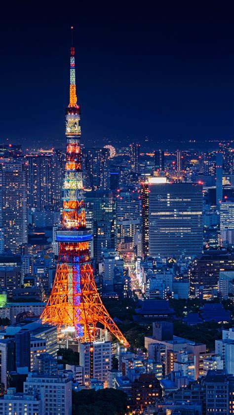 Tokyo Tower Japan Night Cityscape 4k Ultra Hd Mobile Wallpaper