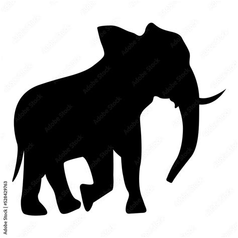 Silueta De Elefante Caminando Aislado Stock Illustration Adobe Stock