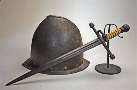 A Spanish Conquistadors Helmet And Short Sword Historical Armor