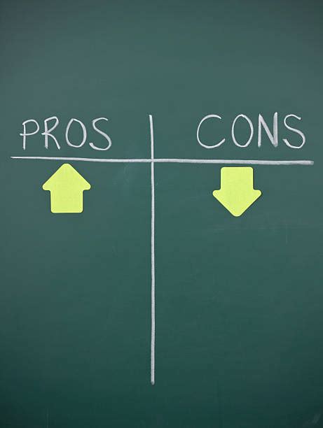 30 Pros And Cons Empty List On Blackboard Stock Photos Pictures