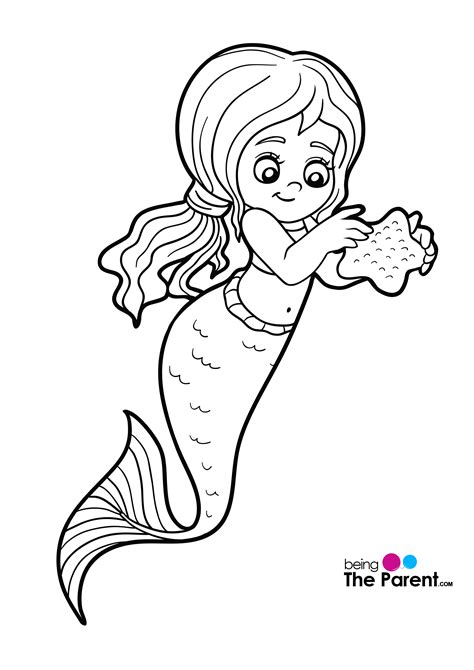Realistic Mermaid Coloring Pages For Kids Mermaid Coloring Pages Also