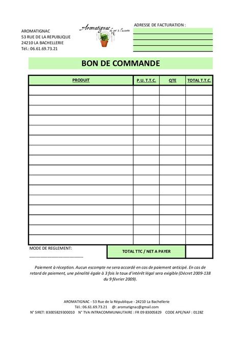 Bon De Commande Type Par Marie Fichier Pdf