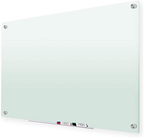 Glass Whiteboard，47 X 35 Inches Frosted Glass Dry Erase Board Non Magnetic Frosted