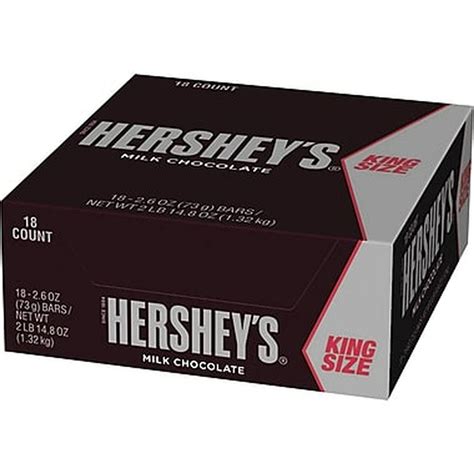 Hershey's Milk Chocolate Candy Bar King Size 18 Count - Mad Al Candy
