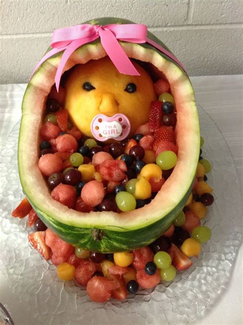 Baby Shower Fruit Basket Watermelon Baby Cradle Fruit Salad For