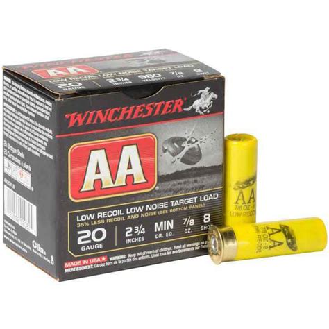 Winchester Aa Winlite 20 Gauge 2 34in 8 78oz Target Shotshells 25