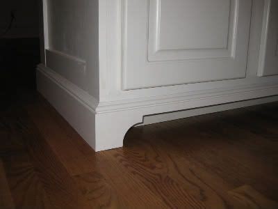 Kitchen cabinet base molding runs around the base of the cabinets where they meet the floor. base on three sides of island, toe kick | Toe Kick | Pinterest | Atlanta homes, Furniture and ...
