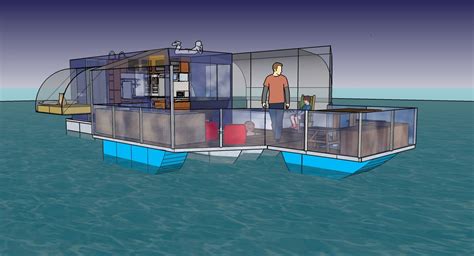 Trailerable Unfolding Houseboat Page Boat Design Net Pontoon