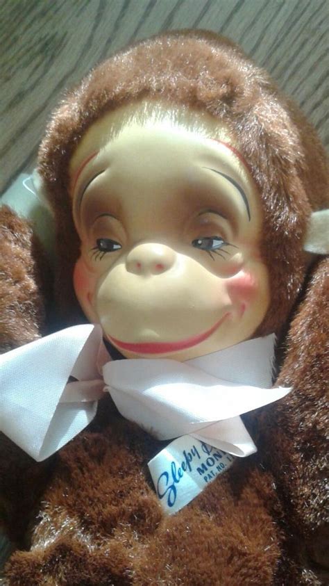 Vintage 1950s Knickerbocker Toy Co Sleepy Head Monkey Excellent