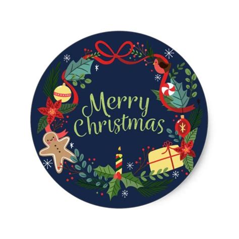 A Very Merry Christmas Sticker Christmas Stickers Christmas Card