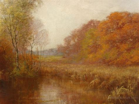 Antiques Atlas 19th Autumn Landscape Oil Painting Of Moseley Pool