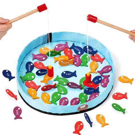 Buy Gamenote Words Wooden Magnetic Fishing Game 220 Fish Phonic