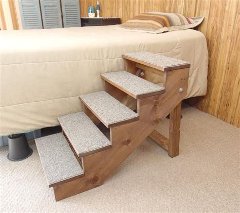 18 38 Tall Bed Wood Dog Stairs Handmade Folding Etsy In 2022 Dog