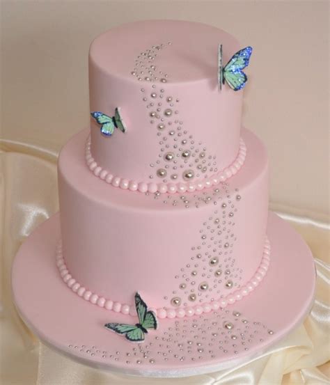 Beautiful Birthday Cake Picture With Butterflies And Cake In Light Pink 6 Comments