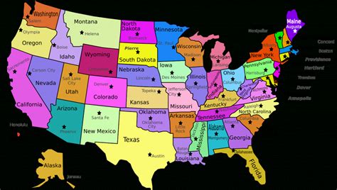 United States Map Capitals List And Cities State Capital 14 Best