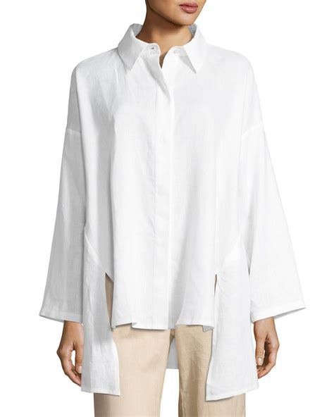Go Silk Linen Oversized Shirt Neiman Marcus